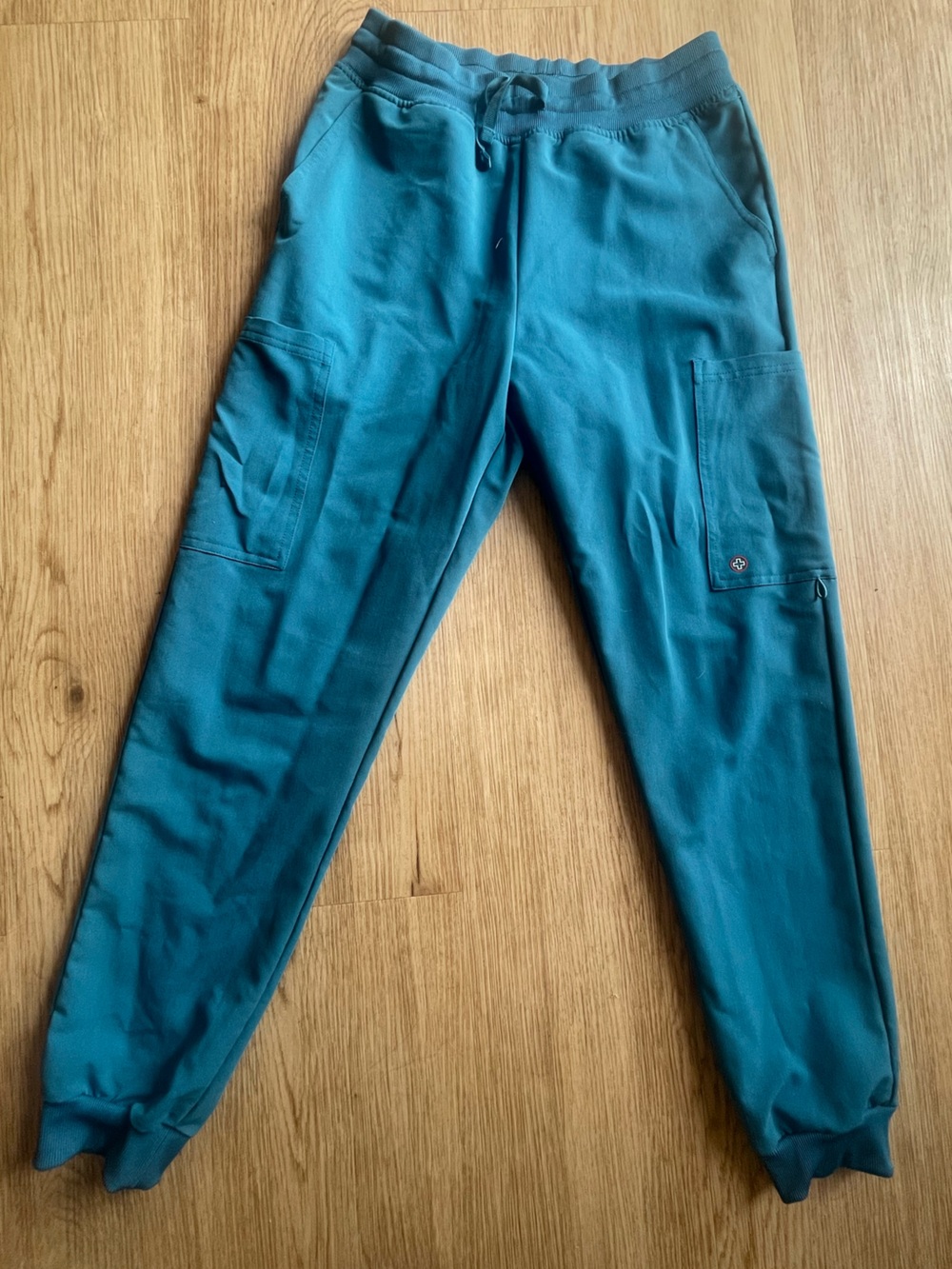 White Cross Teal Scrub Jogger Pants